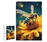 1000 PCS Jigsaw Puzzles for Adults Golden Bee on Sunflower Teenagers Puzzles Hands-on Game Improve Memory Parent-child Interaction 1000 PCS