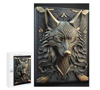 1000 PCS Jigsaw Puzzles for Adults Golden Lord Wolf Art Deco Puzzles for Adults Fun Games Precision Cutting Birthday And Unique Gifts 1000 PCS