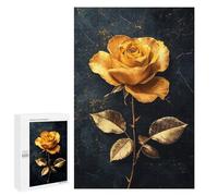 1000 PCS Jigsaw Puzzles for Adults Golden Rose on Black Jigsaws for Adults DIY Toys Analysis And Logic Unique Gifts for Birthday And Christmas 1000 PCS