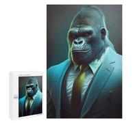 1000 PCS Jigsaw Puzzles for Adults Gorilla in Suit Artwork Jigsaws for Adults DIY Toys Analysis And Logic Unique Gifts for Birthday And Christmas 1000 PCS