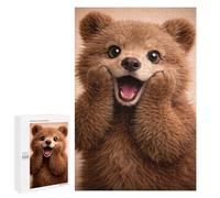 1000 PCS Jigsaw Puzzles for Adults Happy Brown Bear Cub Portrait Adult Jigsaw Anti-Stress Toys Perfect Decoration Difficult And Challenge 1000 PCS