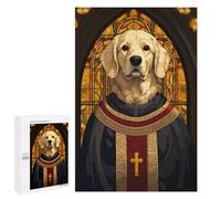 1000 PCS Jigsaw Puzzles for Adults Holy Golden Retriever Art Jigsaw for Adults Relax Games Hand Speed Race for Is Ideal As A Gift 1000 PCS