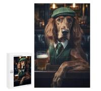 1000 PCS Jigsaw Puzzles for Adults Irish Setter at The Pub Jigsaw for Adults Relax Games Hand Speed Race for Is Ideal As A Gift 1000 PCS