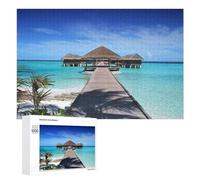 1000 PCS Jigsaw Puzzles for Adults Island Retreat Tropical Paradise Teenagers Puzzles Hands-on Game Improve Memory Parent-child Interaction 1000 PCS