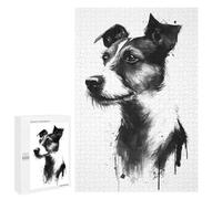 1000 PCS Jigsaw Puzzles for Adults Jack Russel Terrier Ink Jigsaw for Adults Brain Teaser Game Birthday Present Difficult And Challenge 1000 PCS
