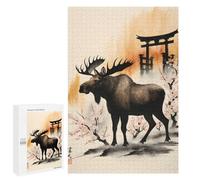 1000 PCS Jigsaw Puzzles for Adults Japan Painting Moose Adult Puzzles Toy Wall Decor But Fun And Humorous Parent-child Interaction 1000 PCS