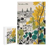 1000 PCS Jigsaw Puzzles for Adults Jigsaw Barcelona 1996 Cityscape Illustration Adult Puzzles Relaxing Games Enhance Memory Christmas Birthday Gifts 1000 PCS