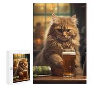 1000 PCS Jigsaw Puzzles for Adults Jigsaw Cat Drinking Beer Adult Puzzles Anti-Stress Toys Difficult Hard Challenging Game Gifts 1000 PCS