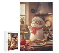 1000 PCS Jigsaw Puzzles for Adults Jigsaw Cute Cat Chef Adult Jigsaw Brain Teaser Game Hand Speed Race Challenging Game Gifts 1000 PCS