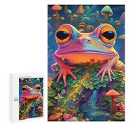 1000 PCS Jigsaw Puzzles for Adults Jigsaw Fantasy Frog in Mushroom Forest Adult Puzzles Anti-Stress Toys Difficult Hard Challenging Game Gifts 1000 PCS