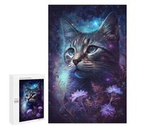 1000 PCS Jigsaw Puzzles for Adults Jigsaw Galactic Kitten with Flowers Adult Puzzles Relaxing Games Enhance Memory Christmas Birthday Gifts 1000 PCS
