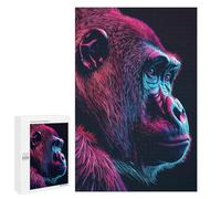 1000 PCS Jigsaw Puzzles for Adults Jigsaw Gorilla Neon Animal Adult Puzzles Anti-Stress Toys Difficult Hard Challenging Game Gifts 1000 PCS