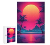 1000 PCS Jigsaw Puzzles for Adults Jigsaw Intense Synthwave Horizon Adult Jigsaw Puzzle Anti-Stress Toys Staycation Kill Time Fun at Home Activities, 1000 PCS