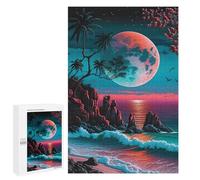 1000 PCS Jigsaw Puzzles for Adults Jigsaw Moonlit Coastal Paradise Adult Puzzles Anti-Stress Toys Difficult Hard Challenging Game Gifts 1000 PCS