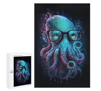 1000 PCS Jigsaw Puzzles for Adults Jigsaw Octopus with Glasses Art Print -2 Adult Puzzles Relaxing Games Enhance Memory Christmas Birthday Gifts 1000 PCS