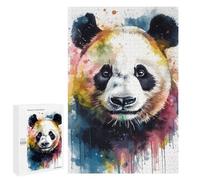 1000 PCS Jigsaw Puzzles for Adults Jigsaw Panda Bear Head Watercolor Adult Jigsaw Brain Teaser Game Hand Speed Race Challenging Game Gifts 1000 PCS