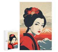 1000 PCS Jigsaw Puzzles for Adults Jigsaw Retro Japanese Geisha Art Adult Jigsaw Brain Teaser Game Hand Speed Race Challenging Game Gifts 1000 PCS