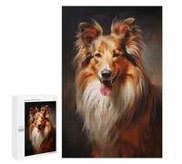 1000 PCS Jigsaw Puzzles for Adults Jigsaw Shetland Sheepdog Adult Jigsaw Puzzle Brain Teaser Game Wall Decoration Fun at Home Activities, 1000 PCS
