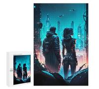 1000 PCS Jigsaw Puzzles for Adults Jigsaw Techno Couple Future City Adult Jigsaw Brain Teaser Game Hand Speed Race Challenging Game Gifts 1000 PCS