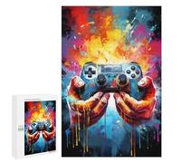 1000 PCS Jigsaw Puzzles for Adults Jigsaw Vibrant Gaming Controller Artwork -10 Adult Puzzles Anti-Stress Toys Difficult Hard Challenging Game Gifts 1000 PCS