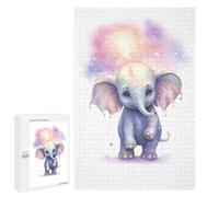 1000 PCS Jigsaw Puzzles for Adults Jigsaw Watercolor Baby Elephant Adult Jigsaw Brain Teaser Game Hand Speed Race Challenging Game Gifts 1000 PCS