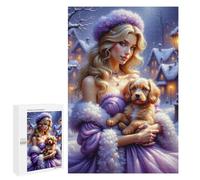 1000 PCS Jigsaw Puzzles for Adults Jigsaw Winter Wonderland with Cute Puppy Adult Puzzles Relaxing Games Enhance Memory Christmas Birthday Gifts 1000 PCS