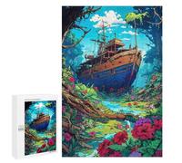 1000 PCS Jigsaw Puzzles for Adults Jungle Shipwreck Paradise Jigsaw for Adults Family Games Presents for Women Parent-child Interaction 1000 PCS