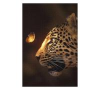 1000 PCS Jigsaw Puzzles for Adults Leopard And Butterfly Encounter Adult Jigsaw Puzzle Brain Teaser Game Difficult Challenge Difficult And Challenge 1000 PCS