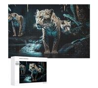 1000 PCS Jigsaw Puzzles for Adults Leopards in The Moonlit Jungle Teenagers Puzzles Hands-on Game Improve Memory Parent-child Interaction 1000 PCS