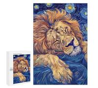 1000 PCS Jigsaw Puzzles for Adults Lion Sleeping in Starry Night Style Jigsaws for Adults DIY Toys Analysis And Logic Unique Gifts for Birthday And Christmas 1000 PCS