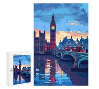 1000 PCS Jigsaw Puzzles for Adults London Big Ben Pixel Art Jigsaw for Adults Relax Games Hand Speed Race for Is Ideal As A Gift 1000 PCS
