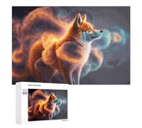 1000 PCS Jigsaw Puzzles for Adults Magical Fox in Cosmic Clouds Teenagers Puzzles Hands-on Game Improve Memory Parent-child Interaction 1000 PCS