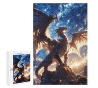 1000 PCS Jigsaw Puzzles for Adults Majestic Dragon Starry Sky Jigsaw for Adults Brain Teaser Game Birthday Present Difficult And Challenge 1000 PCS