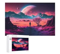 1000 PCS Jigsaw Puzzles for Adults Mars Landscape with Astronaut Jigsaw for Adults Family Games Presents for Women Parent-child Interaction 1000 PCS