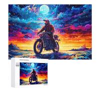 1000 PCS Jigsaw Puzzles for Adults Motorcycle Dreams A Surreal Journey Teenagers Puzzles Hands-on Game Improve Memory Parent-child Interaction 1000 PCS
