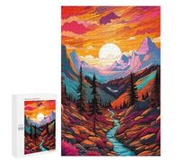 1000 PCS Jigsaw Puzzles for Adults Mountain Sunset Serenity Jigsaw for Adults Relax Games For Family Fun for Is Ideal As A Gift 1000 PCS