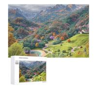 1000 PCS Jigsaw Puzzles for Adults Mountain Valley with Serene Lake Teenagers Puzzles Hands-on Game Improve Memory Parent-child Interaction 1000 PCS