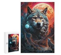 1000 PCS Jigsaw Puzzles for Adults Mysterious Moon Lone Wolf Jigsaw for Adults Brain Teaser Game Birthday Present Difficult And Challenge 1000 PCS