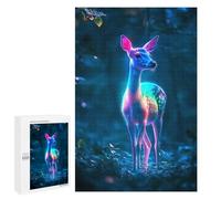 1000 PCS Jigsaw Puzzles for Adults Neon Deer in Forest Puzzle for Adults Anti-Stress Toys A Work of Art Difficult And Challenge 1000 PCS