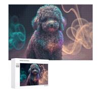 1000 PCS Jigsaw Puzzles for Adults Neon Poodle in Abstract Light Show Puzzles for Adults DIY Toys Home Decoration Difficult And Challenge 1000 PCS