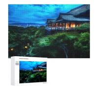 1000 PCS Jigsaw Puzzles for Adults Nighttime Serenity Traditional Japanese Architecture Amidst Lush Greenery Jigsaw for Adults Relax Games For Family Fun for Is Ideal As A Gift 1000 PCS