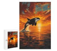 1000 PCS Jigsaw Puzzles for Adults Orca Sunset Ocean Scenic Adult Puzzles Toy Wall Decor But Fun And Humorous Parent-child Interaction 1000 PCS