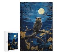 1000 PCS Jigsaw Puzzles for Adults Owl Under Moonlight Jigsaw for Adults Relax Games Hand Speed Race for Is Ideal As A Gift 1000 PCS