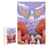 1000 PCS Jigsaw Puzzles for Adults Pegasus Flying Over Mushroom Forest Puzzle for Adults Anti-Stress Toys A Work of Art Difficult And Challenge 1000 PCS