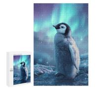1000 PCS Jigsaw Puzzles for Adults Penguin Chick Under Aurora Borealis Jigsaws for Adults DIY Toys Analysis And Logic Unique Gifts for Birthday And Christmas 1000 PCS