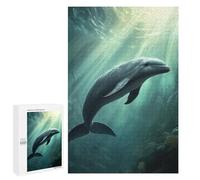 1000 PCS Jigsaw Puzzles for Adults Porpoise Dolphin Underwater Adult Puzzles Toy Wall Decor But Fun And Humorous Parent-child Interaction 1000 PCS
