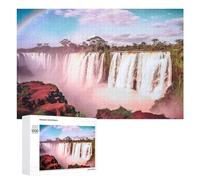1000 PCS Jigsaw Puzzles for Adults Rainbow Over Waterfall Landscape Jigsaw for Adults Family Games Presents for Women Parent-child Interaction 1000 PCS