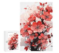1000 PCS Jigsaw Puzzles for Adults Red Flower Puzzle for Adults Anti-Stress Toys A Work of Art Difficult And Challenge 1000 PCS