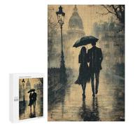 1000 PCS Jigsaw Puzzles for Adults Romantic Rainy Walk - Charcoal Style Puzzle for Adults Anti-Stress Toys A Work of Art Difficult And Challenge 1000 PCS