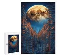 1000 PCS Jigsaw Puzzles for Adults Santas Flight Through Forest Jigsaw for Adults Relax Games Hand Speed Race for Is Ideal As A Gift 1000 PCS